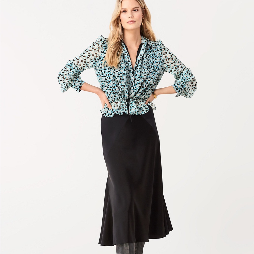 NWT diane von furstenberg Pilla Chiffon Blouse - Picture 2 of 8